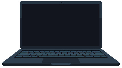 Modern laptop vector mockup with dark interface fla