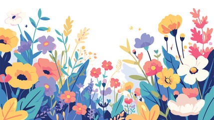 Obraz na płótnie Canvas Modern Spring flower background vector flat vector