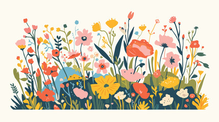 Fototapeta na wymiar Modern Spring flower background vector flat vector