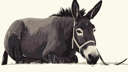 Monochrome donkey exuding stubborn charm elegantly