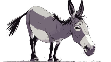 Monochrome donkey exuding stubborn charm elegantly