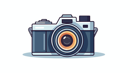 Photo camera icon flat vector isolated on white background