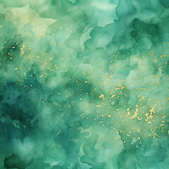 Green and gold watercolor texture.
