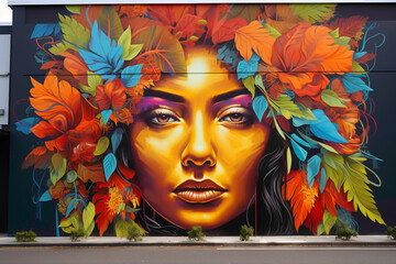 Naklejka premium Explore the streets and discover the hidden gems of vibrant street art murals.
