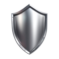 a silver metal shield on Isolated transparent background png. generated with AI