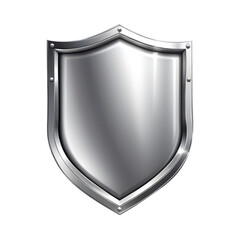 a silver metal shield on Isolated transparent background png. generated with AI