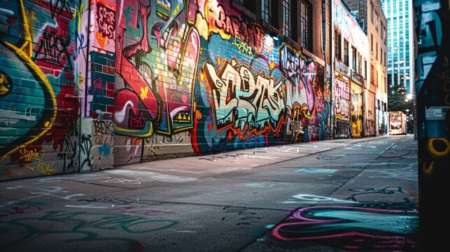 Fototapeta colorful graffiti on wall background