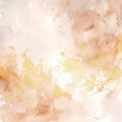 Peach and gold abstract watercolor splash