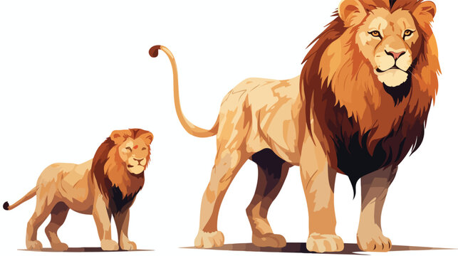 Vector images of lions for wall hangings flat vector