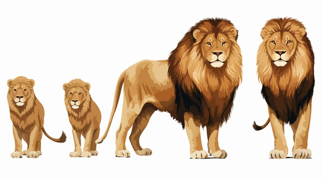 Vector images of lions for wall hangings flat vector