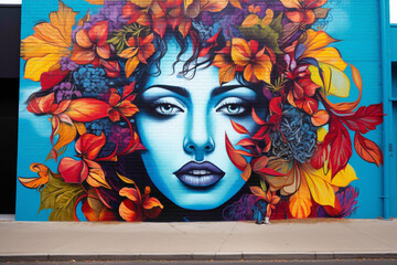 Fototapeta premium Let the vibrant street art mural ignite your imagination and inspire your creative spirit.