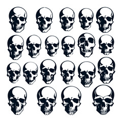 flat design skull silhouette collection