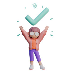 Girl Checkmark character