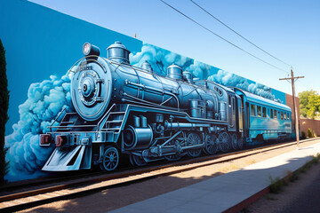 Let the vibrant street art mural transport you to a world where imagination knows no bounds.