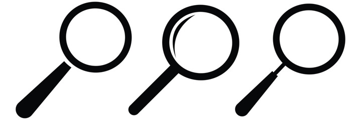  set of Magnifying glass or search icon, flat vector graphic on isolated background. Zoom find icon symbol image vector. 19 - obrazy, fototapety, plakaty