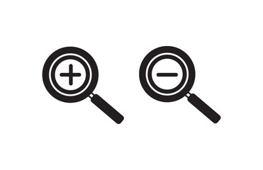 Magnifying glass icon set. magnifier or loupe sign isolated on transparent background, Search symbol. Vector illustration