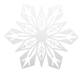 Snow element. Winter silver snowflake. Christmas decoration
