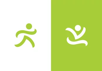 Fotobehang run man logo design, go sport fitness symbol template  © priyo