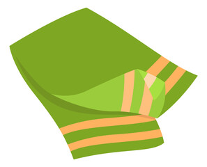 Beach towel cartoon icon. Folded color textile