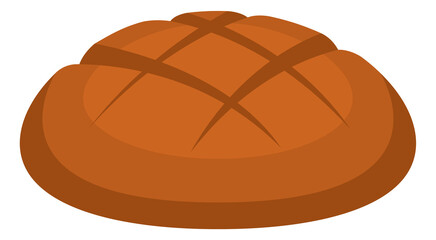 Round bread loaf. Rye grain bakery bun