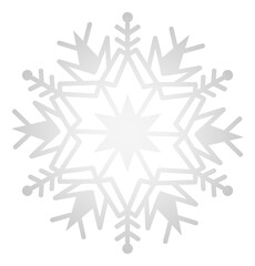 Frosty snowflake. Ornate geometric crystal. Silver decoration