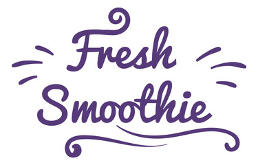 Fresh smoothie lettering. Drink menu calligraphy label