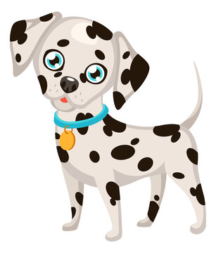 Dalmatian puppy. Cute little dog cartoon character