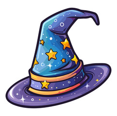 Witch hat halloween, magician's hat sticker