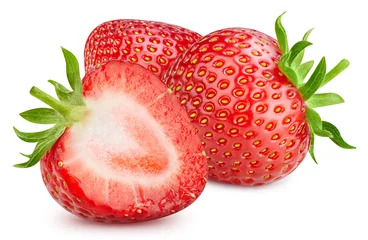 Poster Strawberry isolated on white background with clipping path © Maks Narodenko