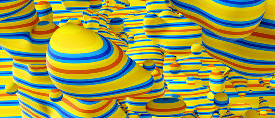 Abstract background with colorful liquid shapes. 3d rendering