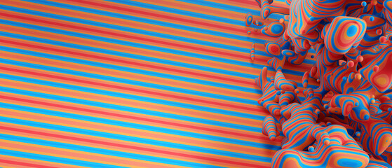 Abstract background with colorful liquid shapes. 3d rendering