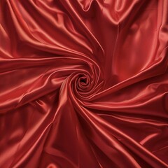 Obraz premium Red satin fabric with a circular pattern in the center. 