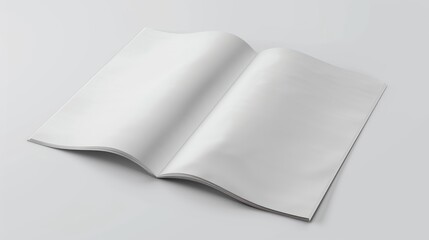 Open Blank Magazine Spread on a White Background Illustrating Potential Layout