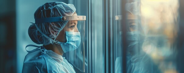 Woman Wearing Face Mask and Protective Clothing