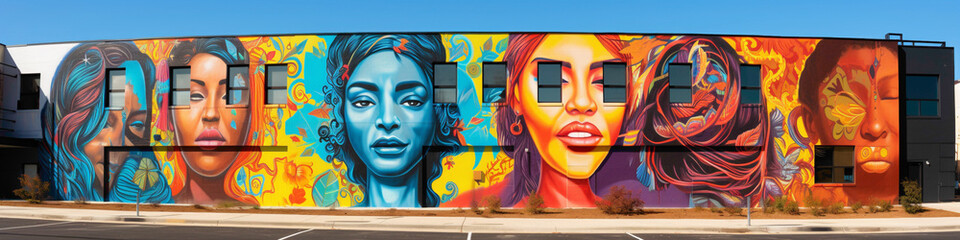 Let the bold colors and intricate designs of a street art mural captivate your senses.