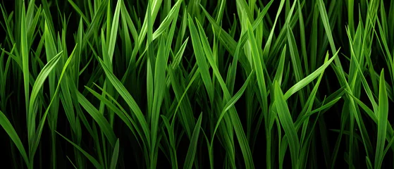 Foto op Canvas A cluster of fresh, green grass shoots reaching up towards the sunlight, creating a vibrant and dynamic scene in nature. Pattern grass background from nature suitable for graphic design © guruXOX