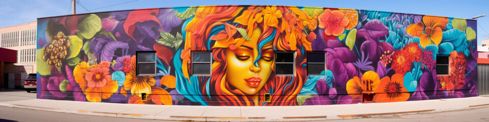 Explore the streets ablaze with color and creativity, courtesy of a vibrant street art mural.