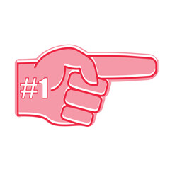 Fan logo hand with finger up. Hand up with number 1. stock illustration.