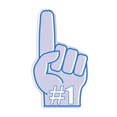 Fan logo hand with finger up. Hand up with number 1. stock illustration.