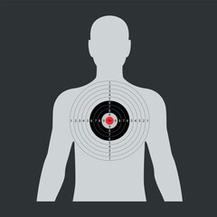 Human target body silhouette for shoot training