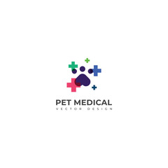Creative pet medical care logo design.