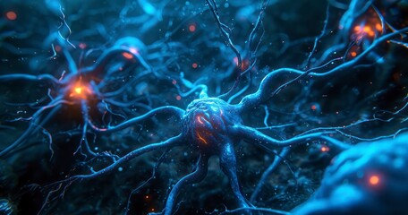 The Mysteries of Neuronal Networks and Their Implications in Medical Science - obrazy, fototapety, plakaty