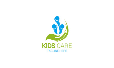 kids care logo unity vector icon illustration