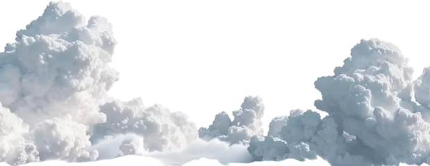 Fotobehang Cumulus clouds panoramic view, cut out transparent © Andrii