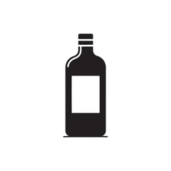 Bottle Silhouette: Vector Bottle Capturing Elegance, Mystery, and Refinement in Minimalist Design.