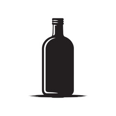 Bottle Silhouette: Vector Bottle Capturing Elegance, Mystery, and Refinement in Minimalist Design.
