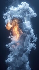 Plumes of Smoke Drifting on Water