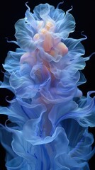 Fototapeta premium Close Up of Blue Flower on Black Background