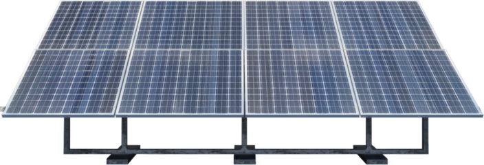 Large blue solar panel, cut out transparent