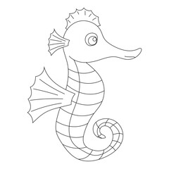 Outline Seahorse Clipart for Lovers of Sea Animals and Aquatic Life